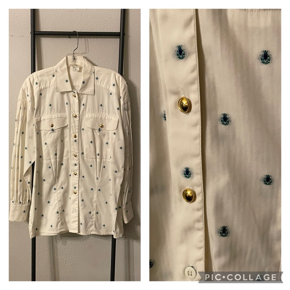 Vintage Escada by Margaretha Ley Shirt Made in Italy Sz 36 US Size 6